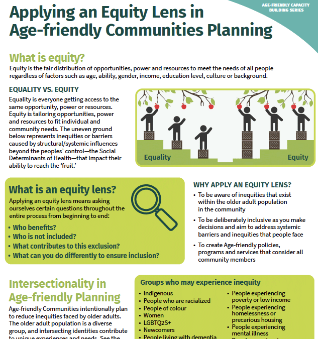 Applying an Equity Lens in Age-friendly Communities Planning