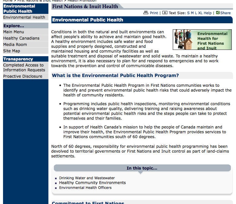 First Nations and Inuit Health