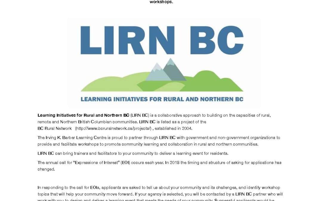 Learning Initiatives for Rural and Northern BC (LIRN BC)