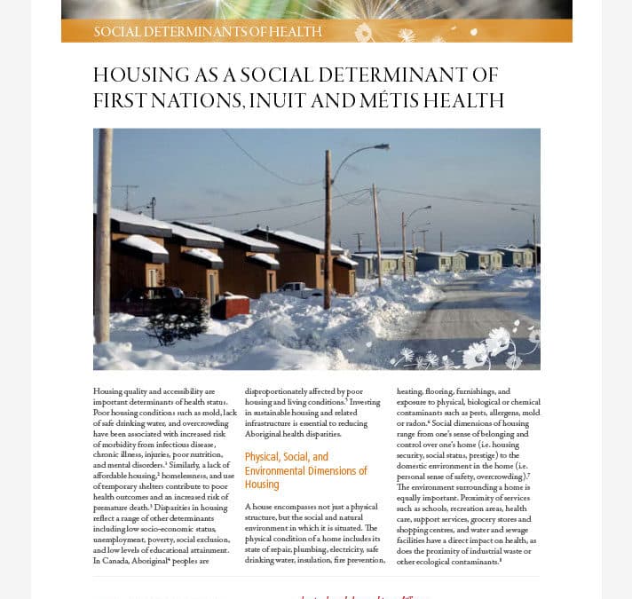 Housing as a Determinant of First Nations, Aboriginal and Métis Health