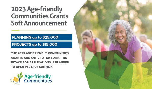 Age-friendly Communities Grants 2023 Anticipated Soon