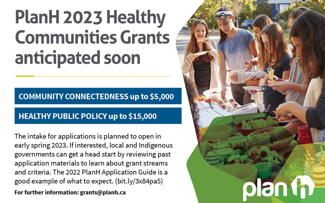 PlanH 2023 Healthy Communities Grants anticipated soon